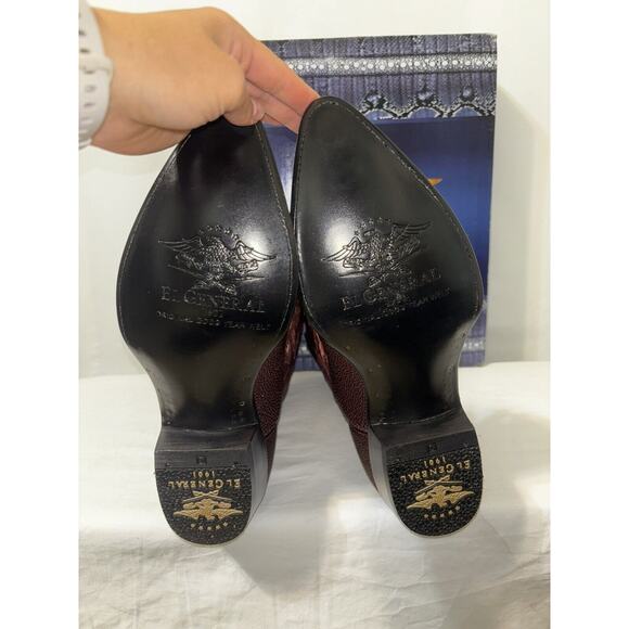 Stingray Stripe Print Pointed Toe Cowboy Boots by El General 1901 Mens Size 7.5 - Picture 10 of 14